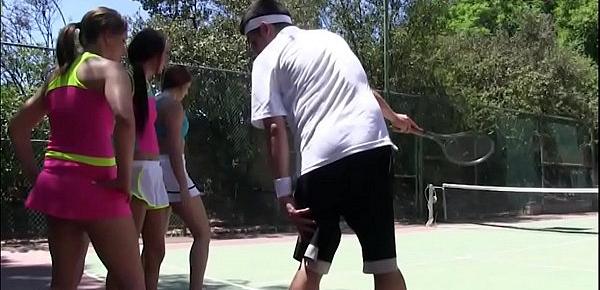  Redhead tennis player boned by her coach